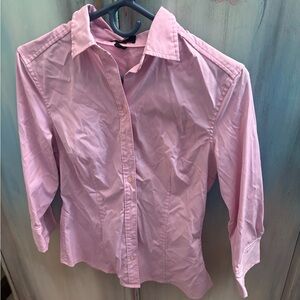 Express Light Pink Button-Down Stretch Shirt for Women size 8